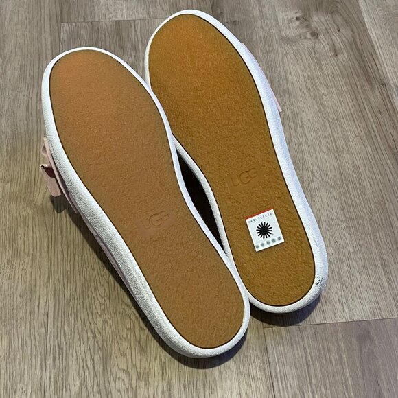 NWT Womens UGG Luci Bow Pink Suede Slip-On Sneakers Size 12 NEW - Picture 6 of 8